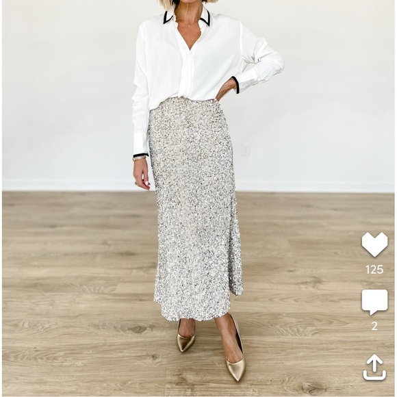 NWT old navy long sequin skirt - Picture 2 of 2